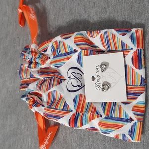 Brighton heart earrings with pouch bag